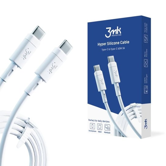 Kabel sylikonowy USB-C Typ-C 60W 3A 3mk Hyper Silicone Cable 3MK