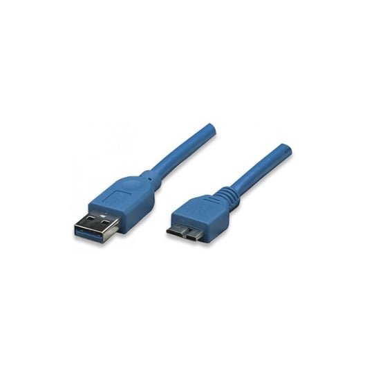 Kabel Techly USB A-MicroB M/M USB 3.0 Super-Speed 0,5m. Niebieski Techly