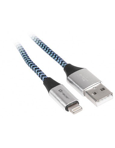 Kabel TRACER USB 2.0 iPhone AM - lightning 1,0m czarno-niebieski Tracer