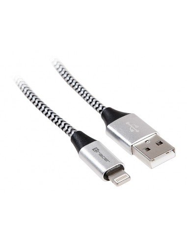 Kabel TRACER USB 2.0 iPhone AM - lightning 1,0m czarno-srebrny Tracer