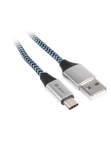 Kabel TRACER USB 2.0 TYPE-C A Male - C Male 1,0m czarno-niebieski Tracer
