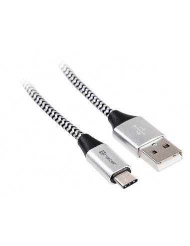 Kabel TRACER USB 2.0 TYPE-C A Male - C Male 1,0m czarno-srebrny Tracer