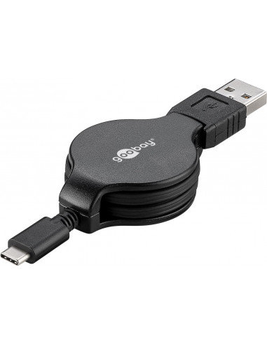Kabel typu USB-C™ do ładowania i synchronizacji, rozwijany Goobay