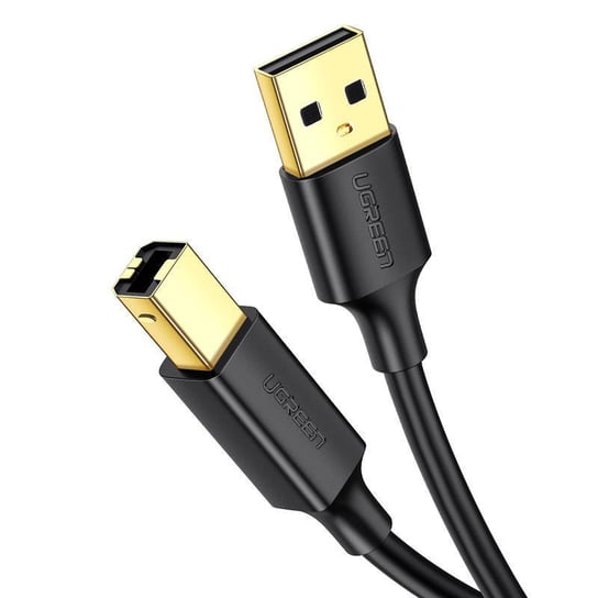 Kabel USB 2.0 A-B UGREEN US135 do drukarki, pozłacany, 2m (czarny) uGreen