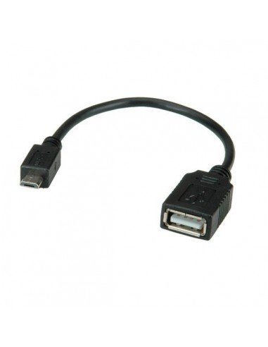 Kabel USB 2.0 F - microUSB-B M OTG VALUE, 0.15 m Value