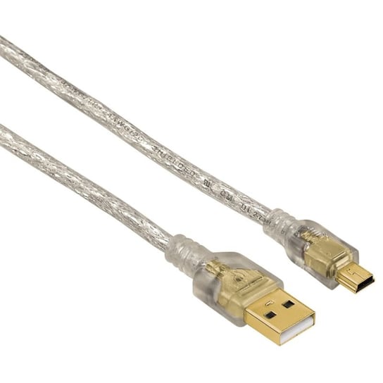 Kabel USB 2.0 HAMA A - miniUSB B, 0.75 m, przezroczysty Hama
