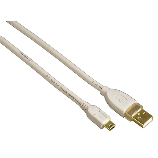 Kabel USB 2.0 HAMA Techline A - miniUSB B, 3 m, biały Hama