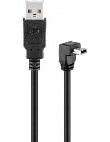 Kabel USB 2.0 Hi-Speed 90°, Czarny - Długość kabla 1.8 m Goobay