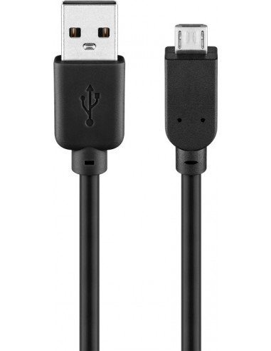 Kabel USB 2.0 Hi-Speed, czarny - Długość kabla 0.15 m Goobay
