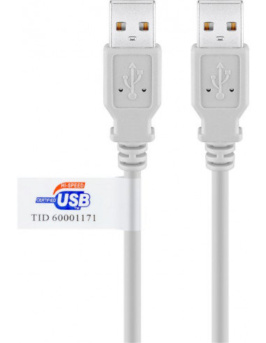 Kabel USB 2.0 Hi-Speed z certyfikatem USB, szary - Długość kabla 2 m Goobay