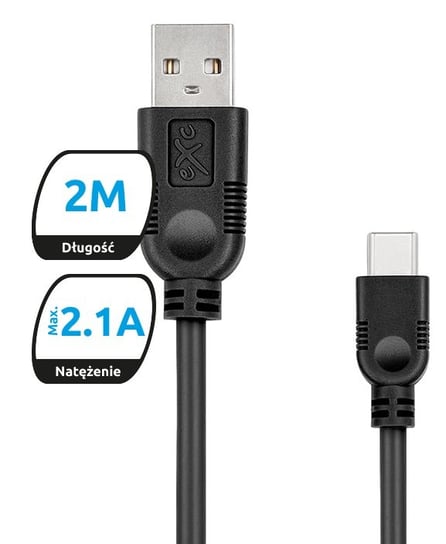 Kabel USB 2.0 - USB-C EXC MOBILE Whippy, 2 m EXC