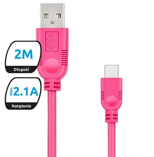 Kabel USB 2.0 - USB-C EXC MOBILE Whippy, 2 m EXC
