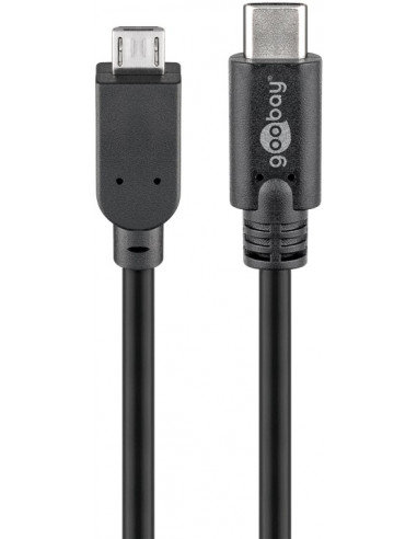 Kabel USB 2.0 USB-C™ na Micro-B 2.0, czarny - Długość kabla 0.6 m Goobay