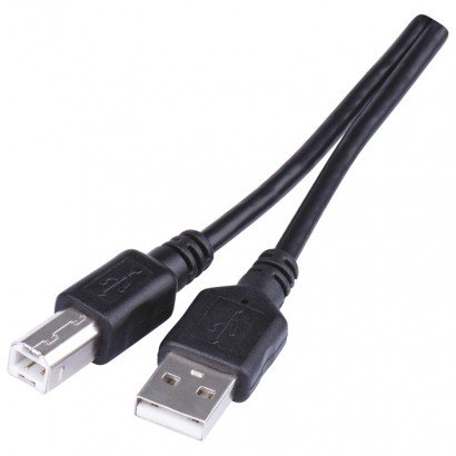 Kabel USB 2.0, wtyk A - B, ładowanie, transmisja danych, 2 m, czarny Emos