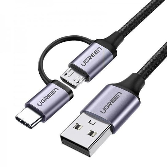 Kabel USB 2w1 UGREEN Type-C / Micro USB, QC 3.0, 1m, czarno-szary uGreen