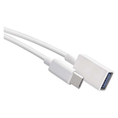 Kabel USB 3.0, gniazdo A - wtyk C, OTG, transmisja danych, 15 cm, biały Emos