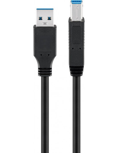 Kabel USB 3.0 Superspeed, czarny - Długość kabla 0.5 m Goobay