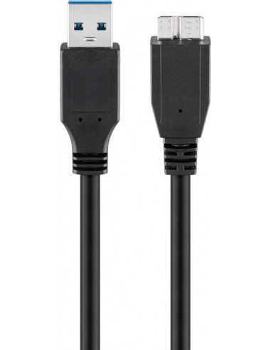 Kabel USB 3.0 Superspeed, Czarny - Długość kabla 1.8 m Goobay