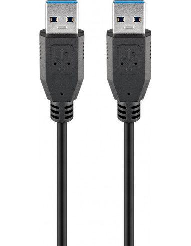 Kabel USB 3.0 Superspeed, Czarny - Długość kabla 5 m Goobay