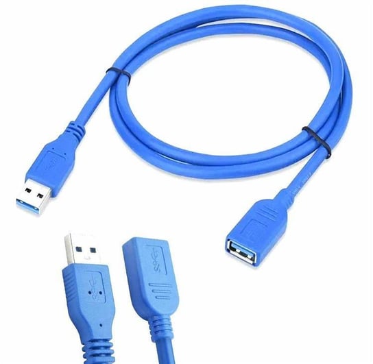 Kabel USB 3.0 typu A-A 150cm do transmisji danych niebieski KP9A Aptel
