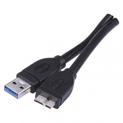 Kabel USB 3.0, wtyk A - micro B, ładowanie, transmisja danych, 1 m, czarny Emos