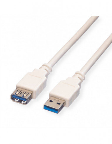 Kabel USB 3.2 Gen 1, typ A, M/F, beżowy, 0,8 m Inna marka