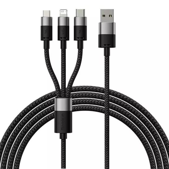 Kabel USB 3w1 Baseus StarSpeed, USB-C + micro USB + Lightning, 3,5A, 1.2m (czarny) Baseus