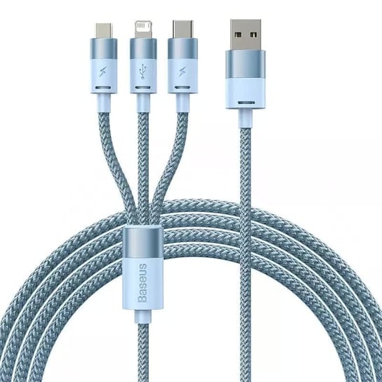 Kabel USB 3w1 Baseus StarSpeed, USB-C + micro USB + Lightning, 3,5A, 1.2m (niebieski) Baseus