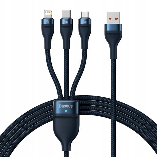 Kabel USB 3w1 Baseus USBC micro Lightning 66W 1.2m Baseus