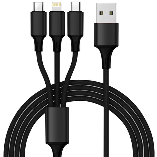 Kabel USB 3w1 do Ładowarka Lightning MicroUSB TypC IZOXIS Izoxis