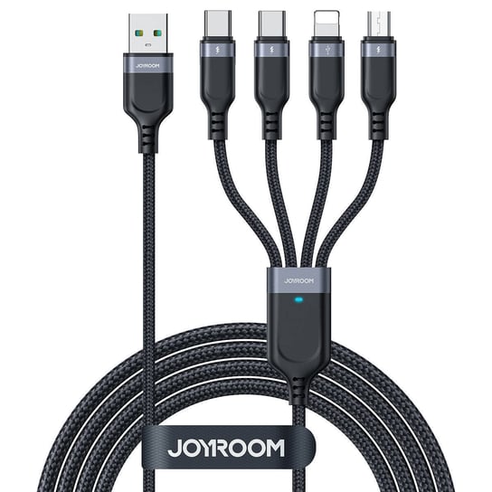 Kabel USB 4w1 USB-A - 2 x USB-C / Lightning / Micro do ładowania i transmisji danych 1.2m Joyroom S-1T4018A18 - czarny JoyRoom