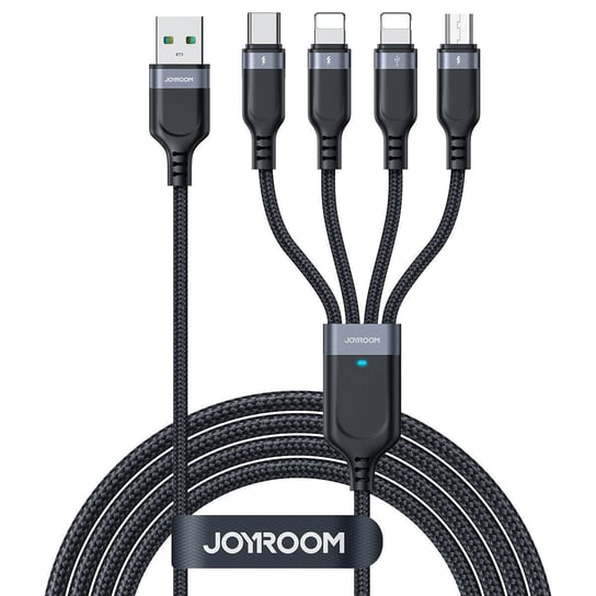 Kabel USB 4w1 USB-A -  USB-C / 2 x Lightning / Micro do ładowania i transmisji danych 1.2m Joyroom S-1T4018A18 - czarny JoyRoom