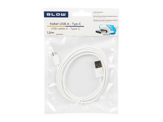 Kabel USB-A 2.0 USB-C Typ C BLOW 1,5m biały Blow