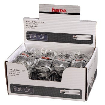 Kabel USB A-B HAMA ID 40ST, 2.5m Hama
