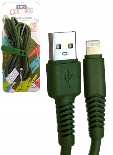 Kabel USB-A IPHONE 1,5m Setty Colors CIEMNY ZIELONY Setty