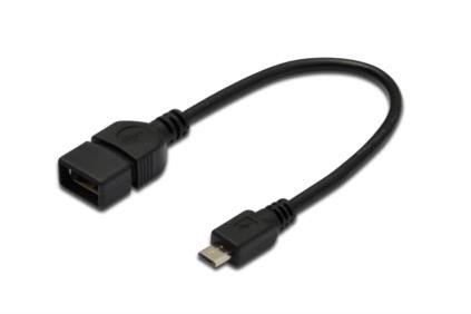 Kabel USB-A - microUSB-B ASSMANN AK-300309-002-S, 0.2 m Assmann
