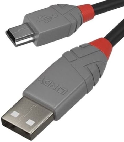 Kabel USB-A - miniUSB-B LINDY Anthra Line 36721, 0.5 m Lindy