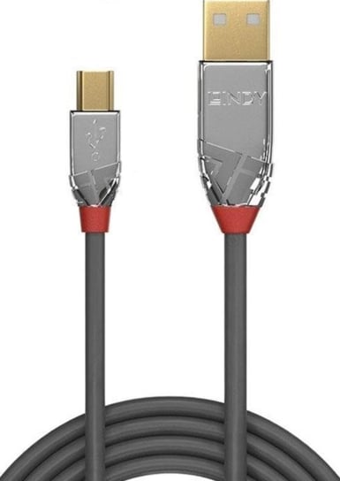 Kabel USB-A - miniUSB-B LINDY Cromo Line 36630, 0.5 m Lindy
