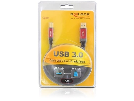 Kabel USB-A - USB-B 3.0 DELOCK, 5 m Delock