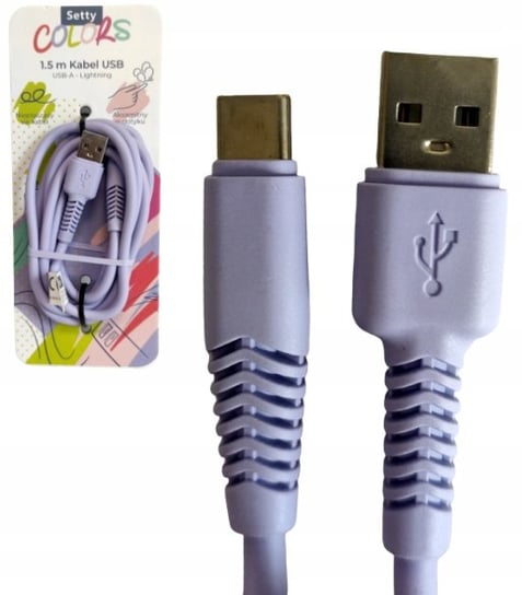 Kabel USB-A USB-C 1,5m Setty Colors NEON FIOLET Setty