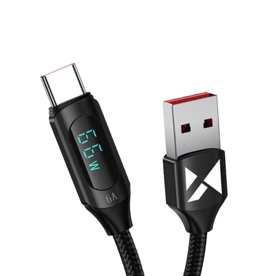 Kabel USB A - USB C Wozinsky WUACC2 z wyświetlaczem 66W 6A 2m - czarny Wozinsky