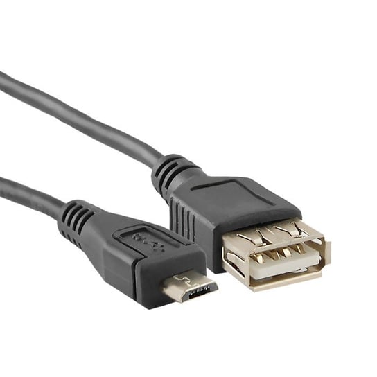 Kabel USB A żeński micro USB B męski 0.1m Qoltec