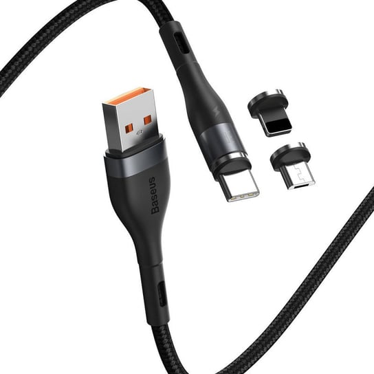 Kabel USB Baseus Fast 4w1 USB do USB-C / Lightning / Micro 3A 1m (szary + czarny) Baseus