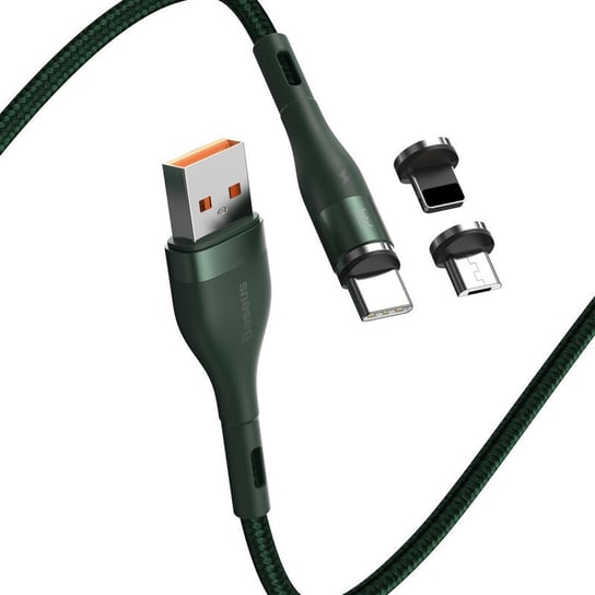 Kabel USB Baseus Fast 4w1 USB do USB-C / Lightning / Micro 3A 1m (zielony) Baseus