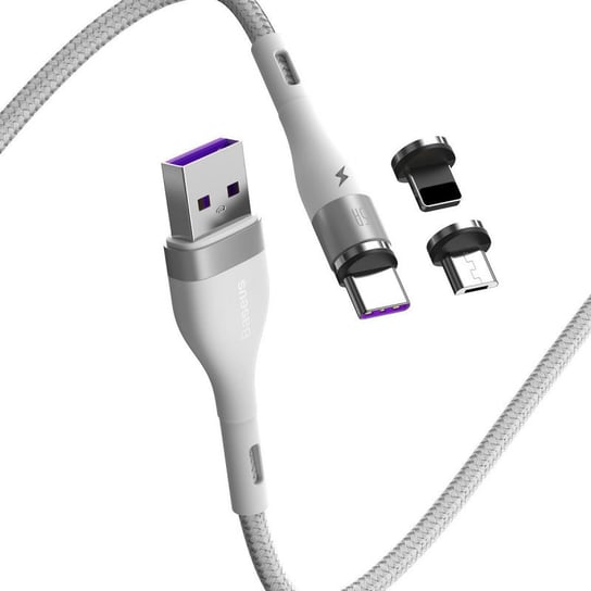 Kabel USB Baseus Fast 4w1 USB do USB-C / Lightning / Micro 5A 1m (biały) Baseus