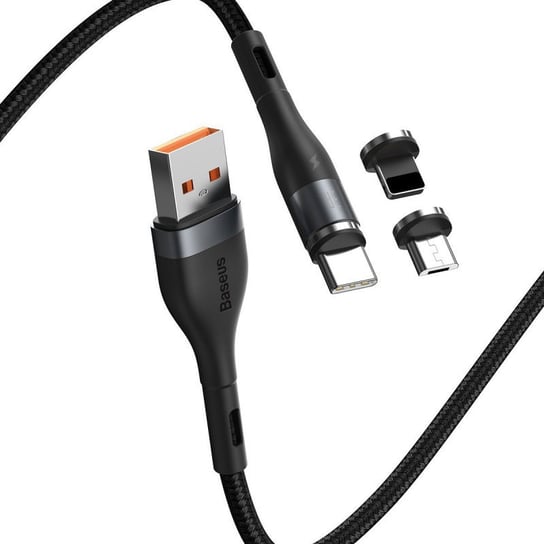 Kabel USB Baseus Fast 4w1 USB do USB-C / Lightning / Micro 5A 1m (szary + czarny) Baseus