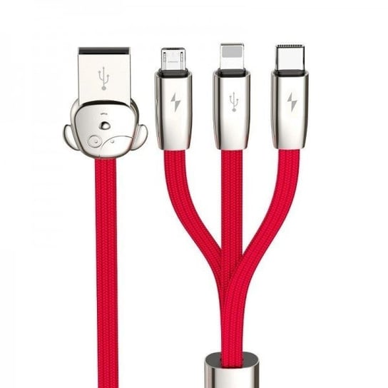 Kabel USB BASEUS Rapid 3w1 Typ C / Lightning / Micro, 3A, 1.2m, czerwony Baseus