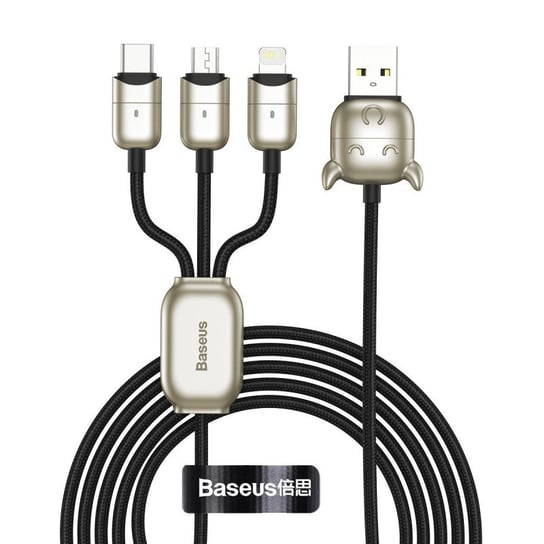 Kabel USB Baseus Year of the Ox 3w1 USB-C / Lightning / Micro 1,2m 3.5A (czarny) Baseus