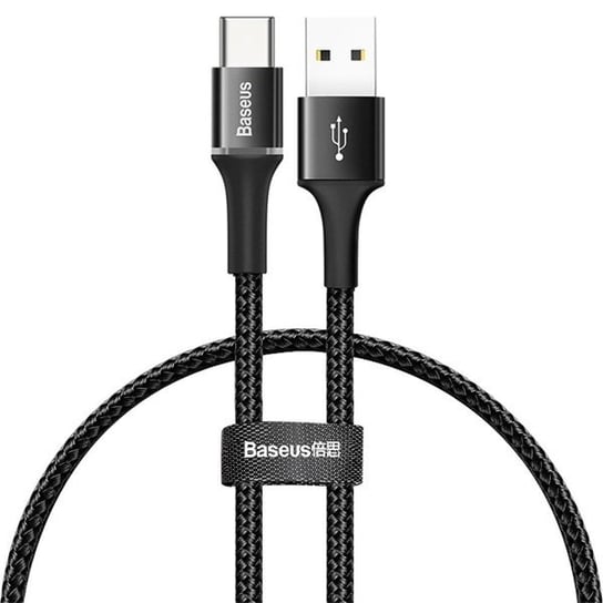 Kabel USB-C BASEUS z podświetleniem LED Halo, 0.25m, 3A, czarny Baseus