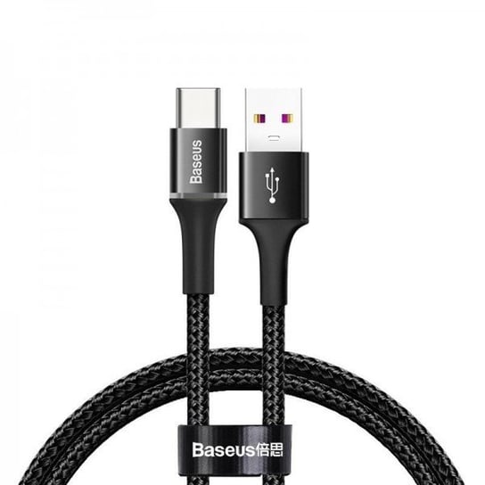 Kabel USB-C BASEUS z podświetleniem LED Halo do Huawei SuperCharge, 5A, 0.5m, 40W, czarny Baseus
